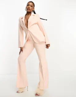 Luxe Suit Blazer And Trouser In Light Pink