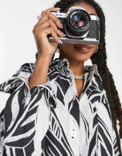 Made In Kenya Palm Print Shirt In Black And White
