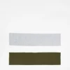 Monki 2 Pack Headbands In Grey Melange And Khaki Green