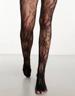 My Accessories London Floral Lace Tights In