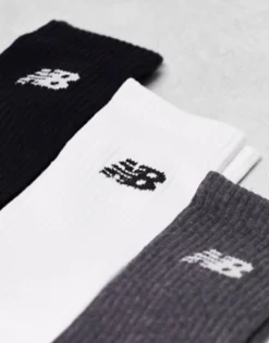 New Balance Logo Crew Socks 3 Pack In