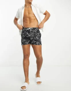 New Look Daisy Swim Shorts In Mono
