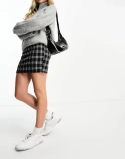 New Look Mini Bodycon Skirt In Check