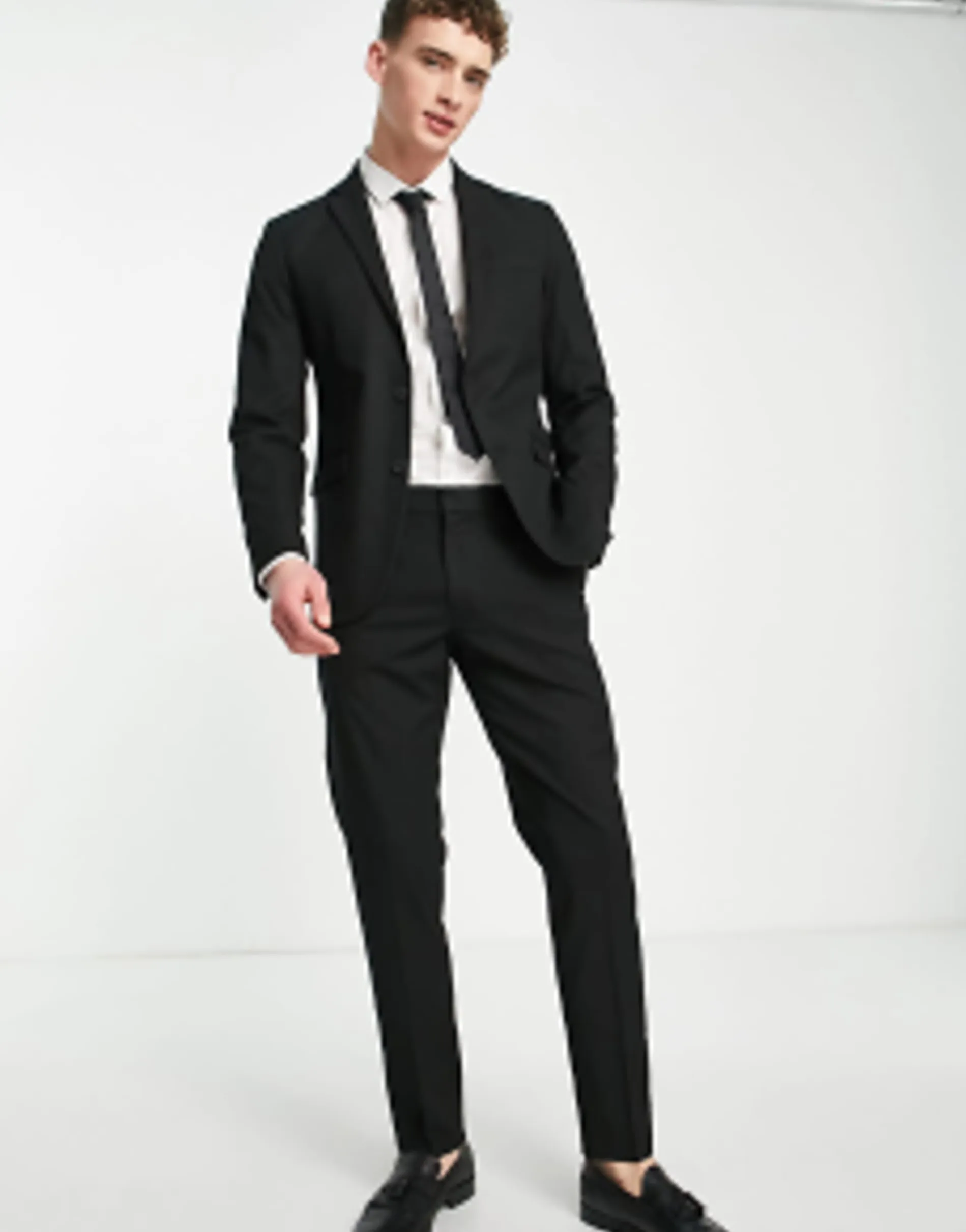 New Look Slim Suit In Black