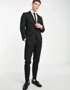 New Look Slim Suit In Black