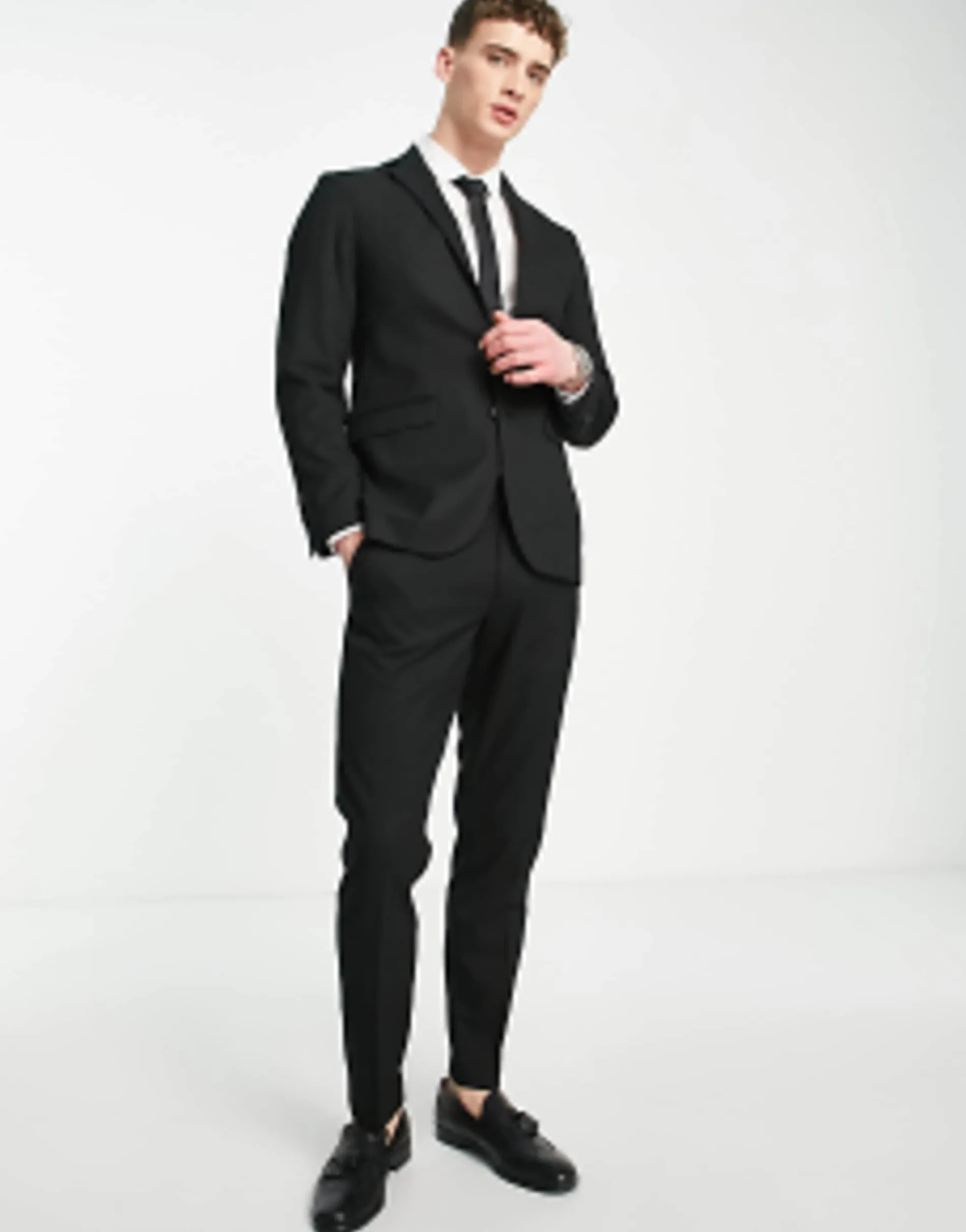 New Look Slim Suit In Black