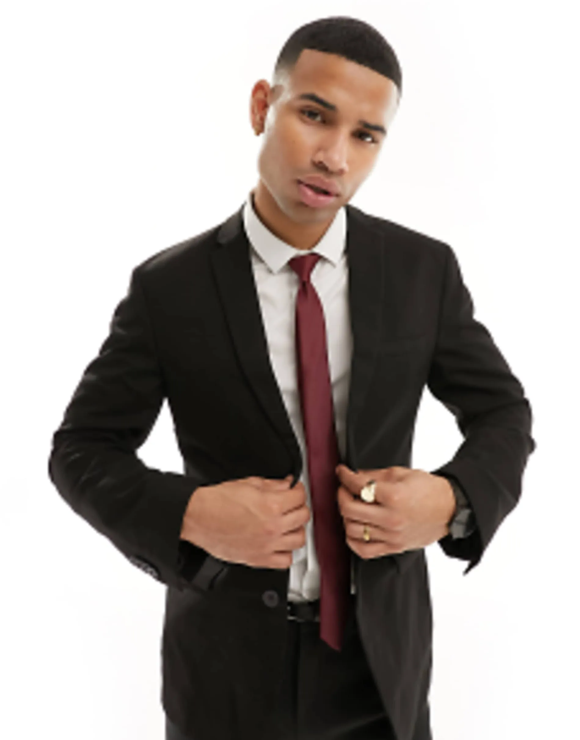 New Look Slim Suit In Black
