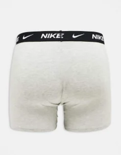 Nike Everyday Cotton Stretch Briefs 3 Pack In Olive/Orange/Grey