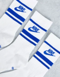 Nike Everyday Essential 3 Pack Socks In /Blue