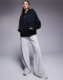 Nike Mini Swoosh Extra Oversized Pullover Hoodie In And Sail