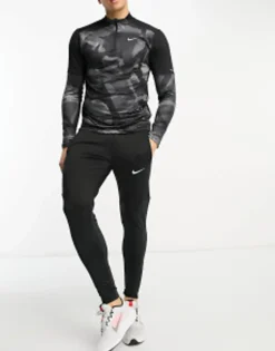 Nike Running Element Camo Half Zip Sweat In