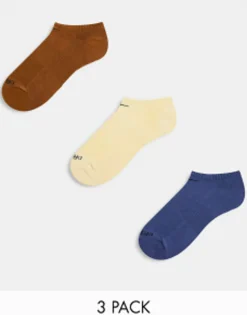 Nike Training Everyday Plus 3-Pack No Show Socks In Blue, Vanilla And Brown