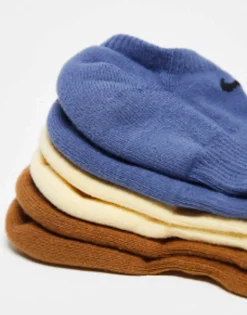 Nike Training Everyday Plus 3-Pack No Show Socks In Blue, Vanilla And Brown