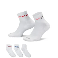 Nike Training Unisex Cushioned 3 Pack Logo Ankel Socks In