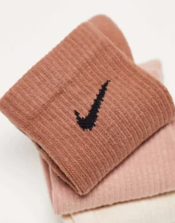 Nike Training Unisex Cush Crewsock 3 Pack Socks In Natural