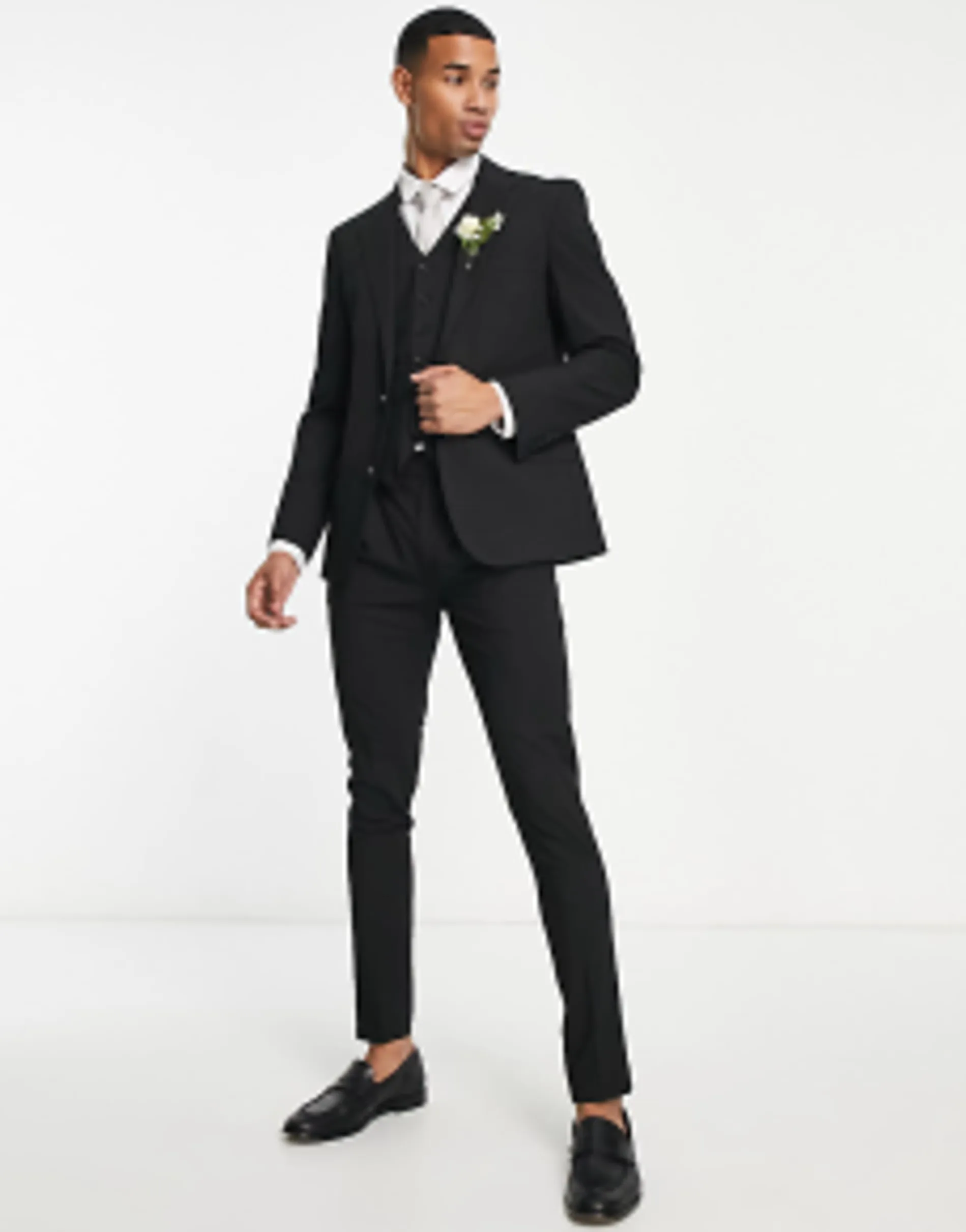 Noak 'Camden' Skinny Premium Fabric Suit In Black With Stretch
