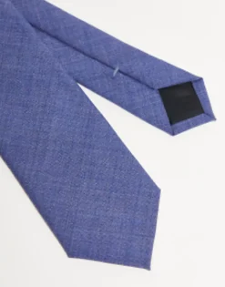 Noak Wool Rich Slim Tie In Blue