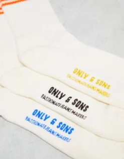 Only & Sons 3 Pack Tennis Socks With Weekend Print