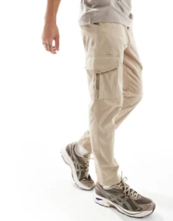 Only & Sons Slim Fit Cargo Trouser In Beige