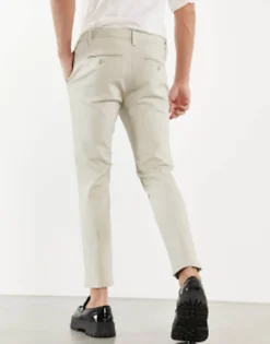 Only & Sons Slim Fit Tapered Smart Trousers In Beige