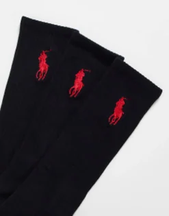 Polo Ralph Lauren 3 Pack Sport Socks With Pony Logo In