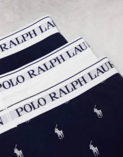 Polo Ralph Lauren 3 Pack Trunks In White With All Over Pony Logo
