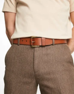Polo Ralph Lauren Smooth Leather Belt In With Pony Logo