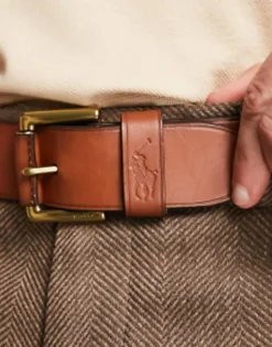 Polo Ralph Lauren Smooth Leather Belt In With Pony Logo