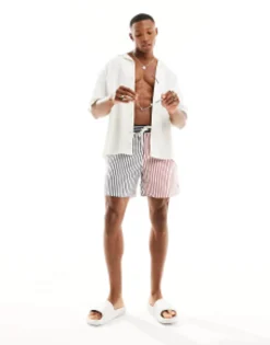 Polo Ralph Lauren Traveler Mid Funstripe Swim Shorts Classic Oversized Fit In