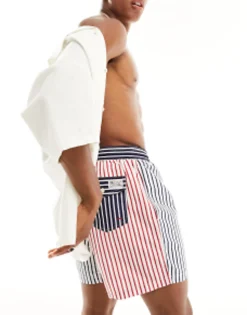Polo Ralph Lauren Traveler Mid Funstripe Swim Shorts Classic Oversized Fit In