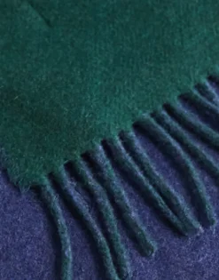 Polo Ralph Lauren Wool Mix Reversible Scarf With Pony Logo In And Green