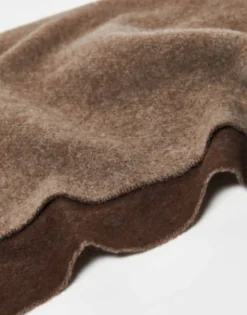 Polo Ralph Lauren Wool Mix Reversible Scarf In /Brown With Pony Logo