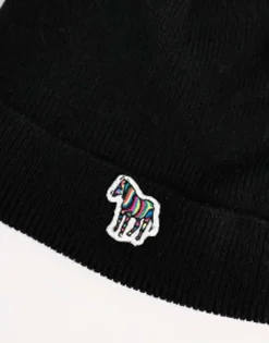 Ps Paul Smith Zebra Logo Knit Beanie In