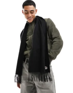 Ps Paul Smith Zebra Logo Knit Scarf In