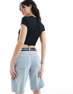 Pull&Bear 2 Pack Ribbed Baby Tee In Black