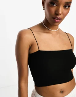 Pull&Bear 2 Pack Strappy Ribbed Tube Crop Top In White