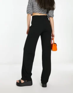 Pull&Bear High Waisted Tailored Trousers In