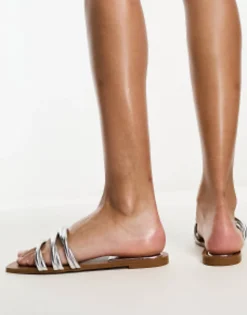 Pull&Bear Strappy Detail Flat Sandal In