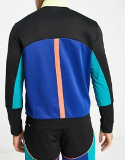 Puma Basketball Pullover 1/4 Zip Top In Colourblock And Yellow
