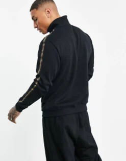 Puma Track Jacket In Black With Gold Taping