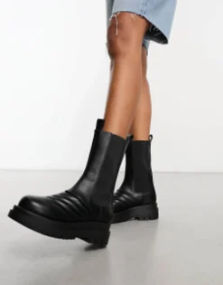 Raid Adalee Stitch Detail Calf Length Boots In