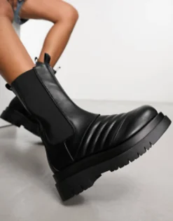 Raid Adalee Stitch Detail Calf Length Boots In