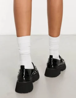 Raid Mitali Chunky Loafer With Hardware In Black