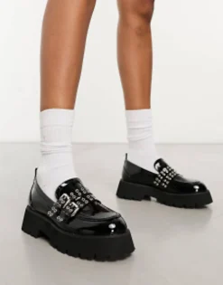 Raid Mitali Chunky Loafer With Hardware In Black