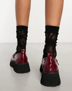 Raid Mitali Chunky Loafer With Hardware In Burgandy