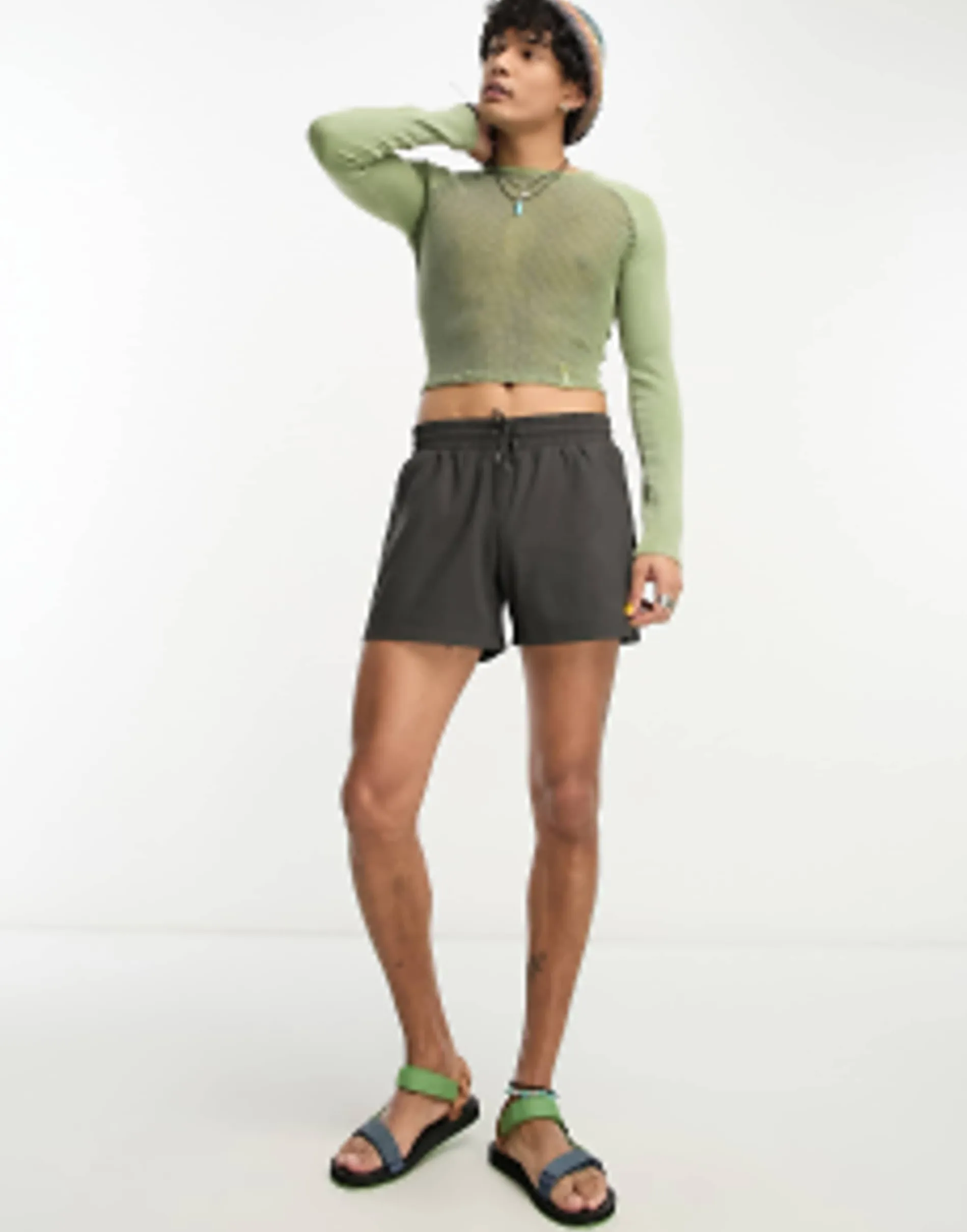 Reclaimed Vintage Swim Shorts In Short Length In