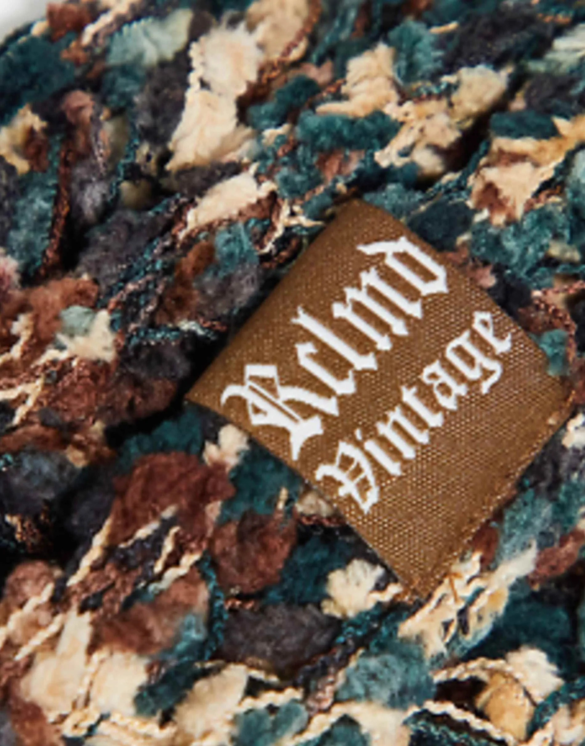 Reclaimed Vintage Unisex Chenille Skinny Scarf In Camo