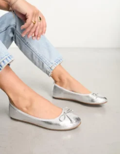 River Island Bow Tie Ballet Shoe In