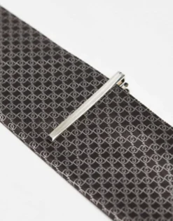 River Island Geo Tie And Clip Set In