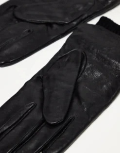 River Island Woven Leather Gloves In